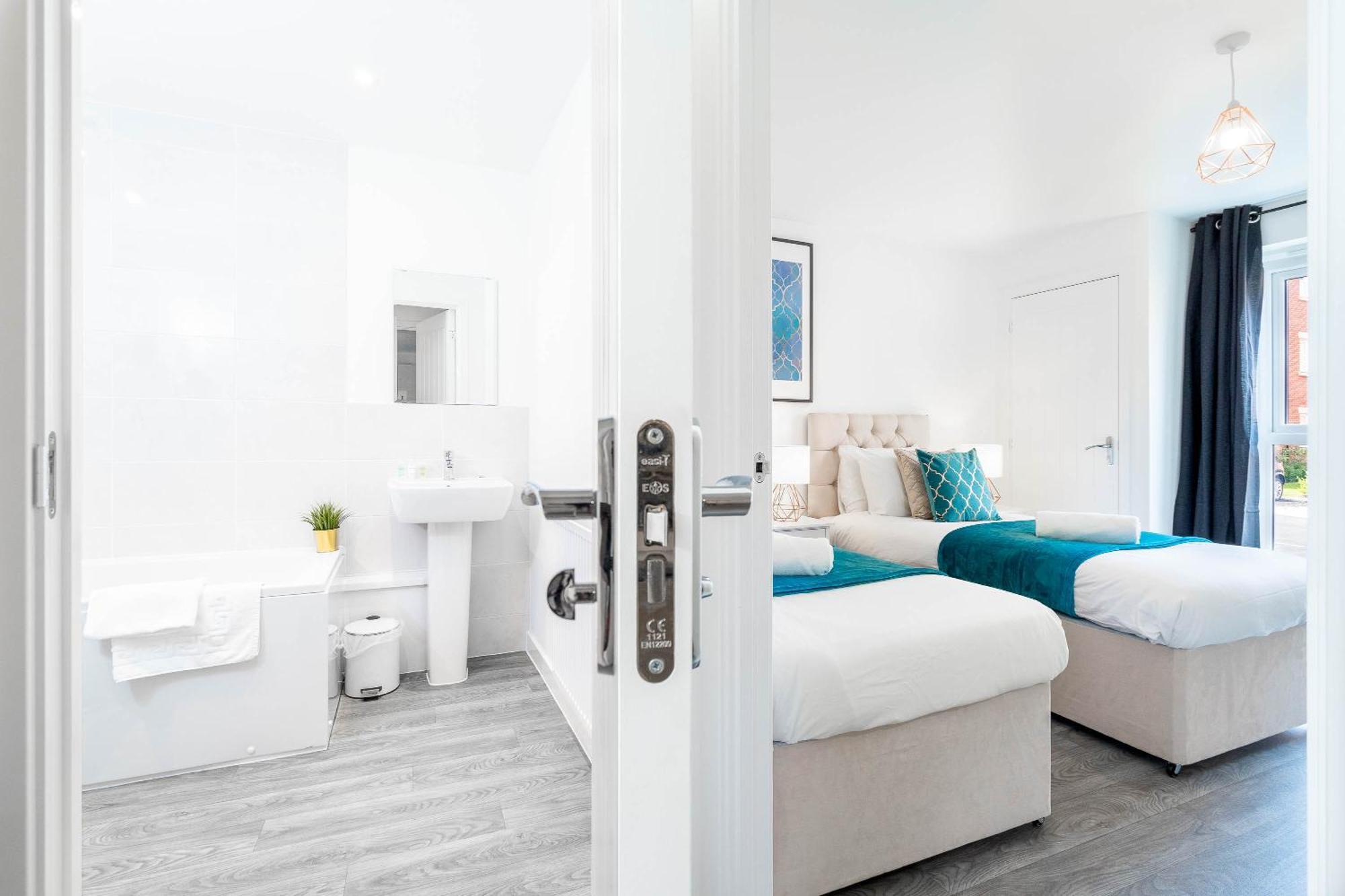 Appartement Luxury - Twin Beds - Selly Oak - Off-street Parking - Free Netflix & Wifi - Rated 9cc Birmingham